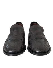 Dolce & Gabbana Schwarze Braune Leder Mokassins Herren Anzugschuhe