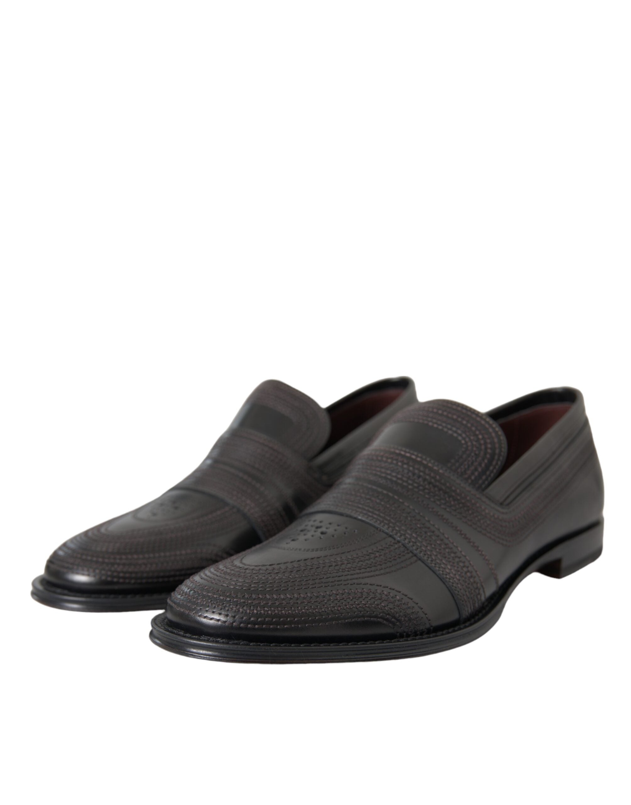 Dolce & Gabbana Schwarze Braune Leder Mokassins Herren Anzugschuhe