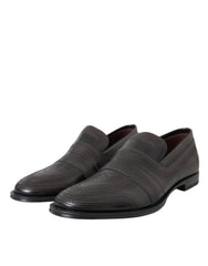 Dolce & Gabbana Schwarze Braune Leder Mokassins Herren Anzugschuhe