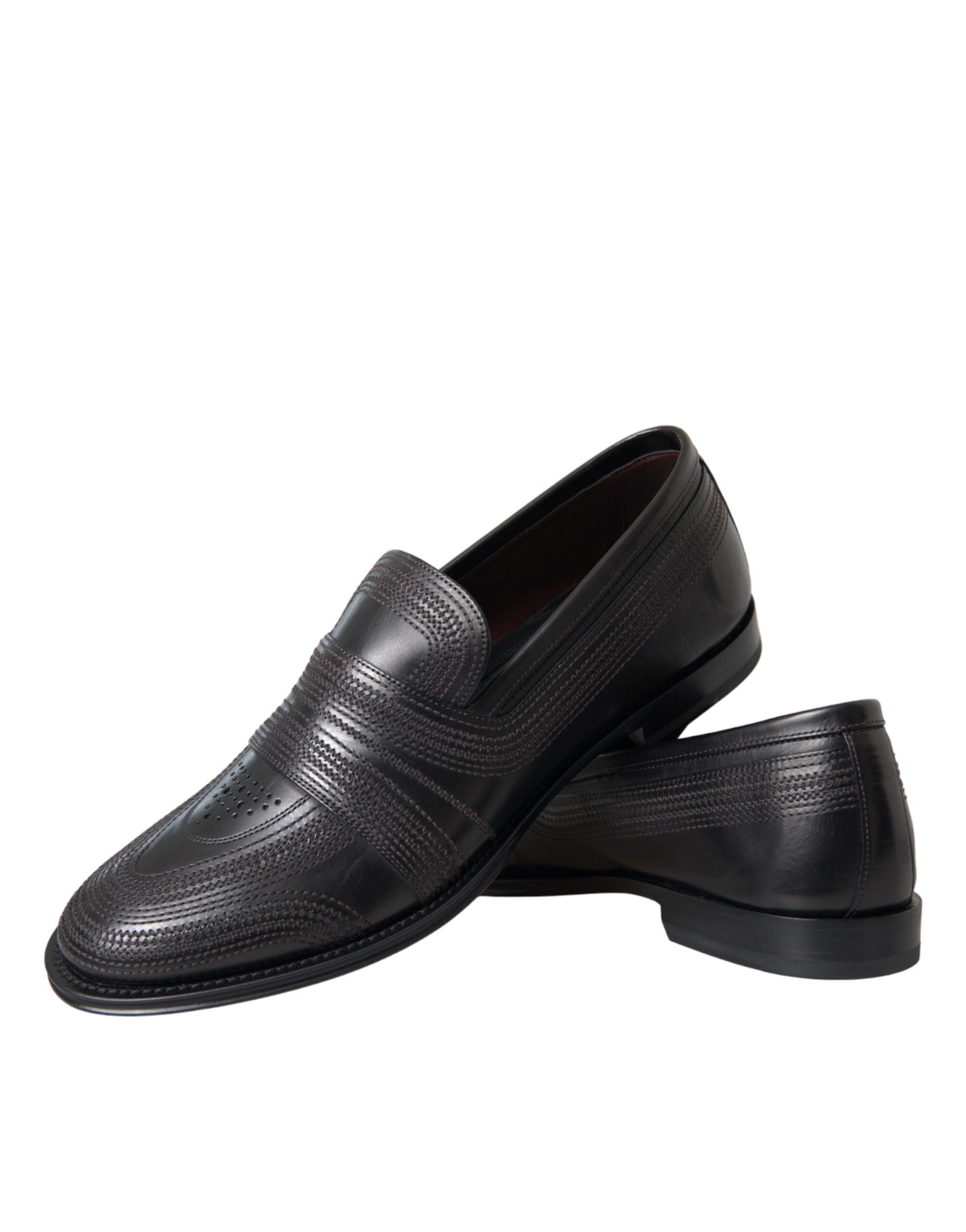Dolce & Gabbana Schwarze Braune Leder Mokassins Herren Anzugschuhe