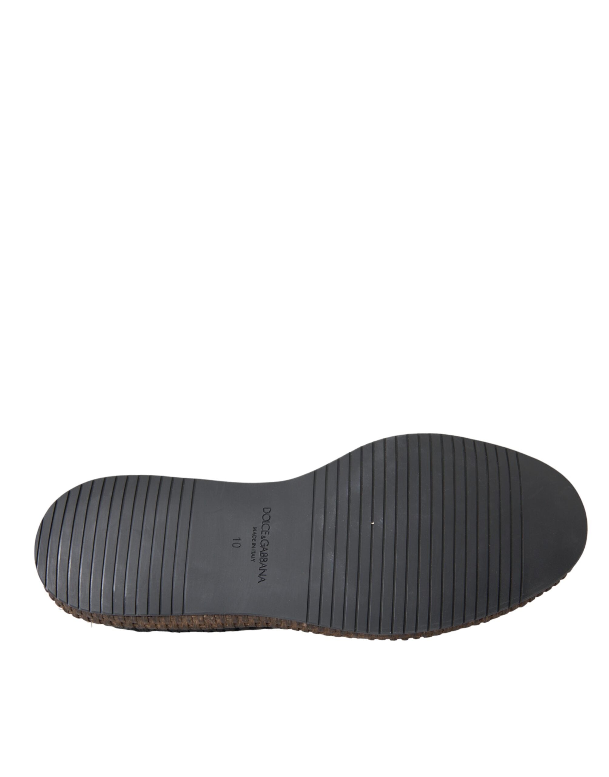 Dolce & Gabbana Schwarze gewebte Ziegenleder-Derby-Schnürschuhe