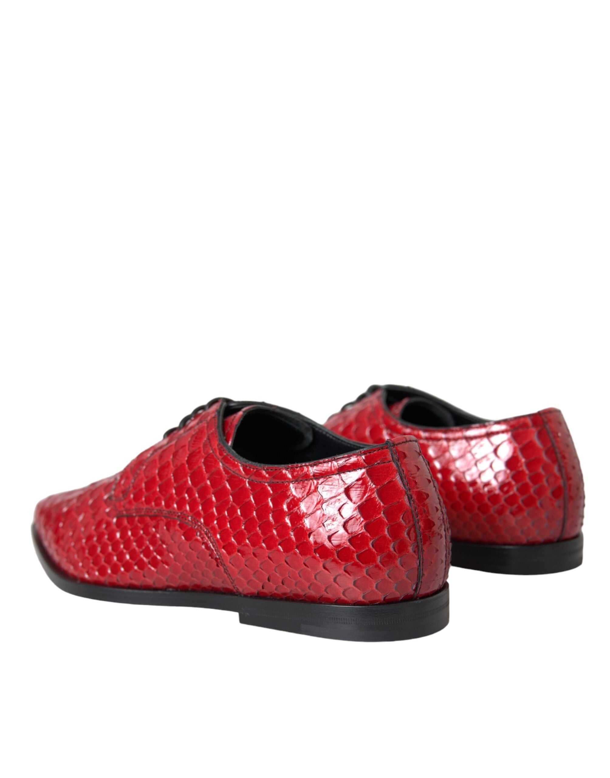 Dolce &amp; Gabbana Rot Strukturierte Lackierte Derby Herren Formelle Schuhe