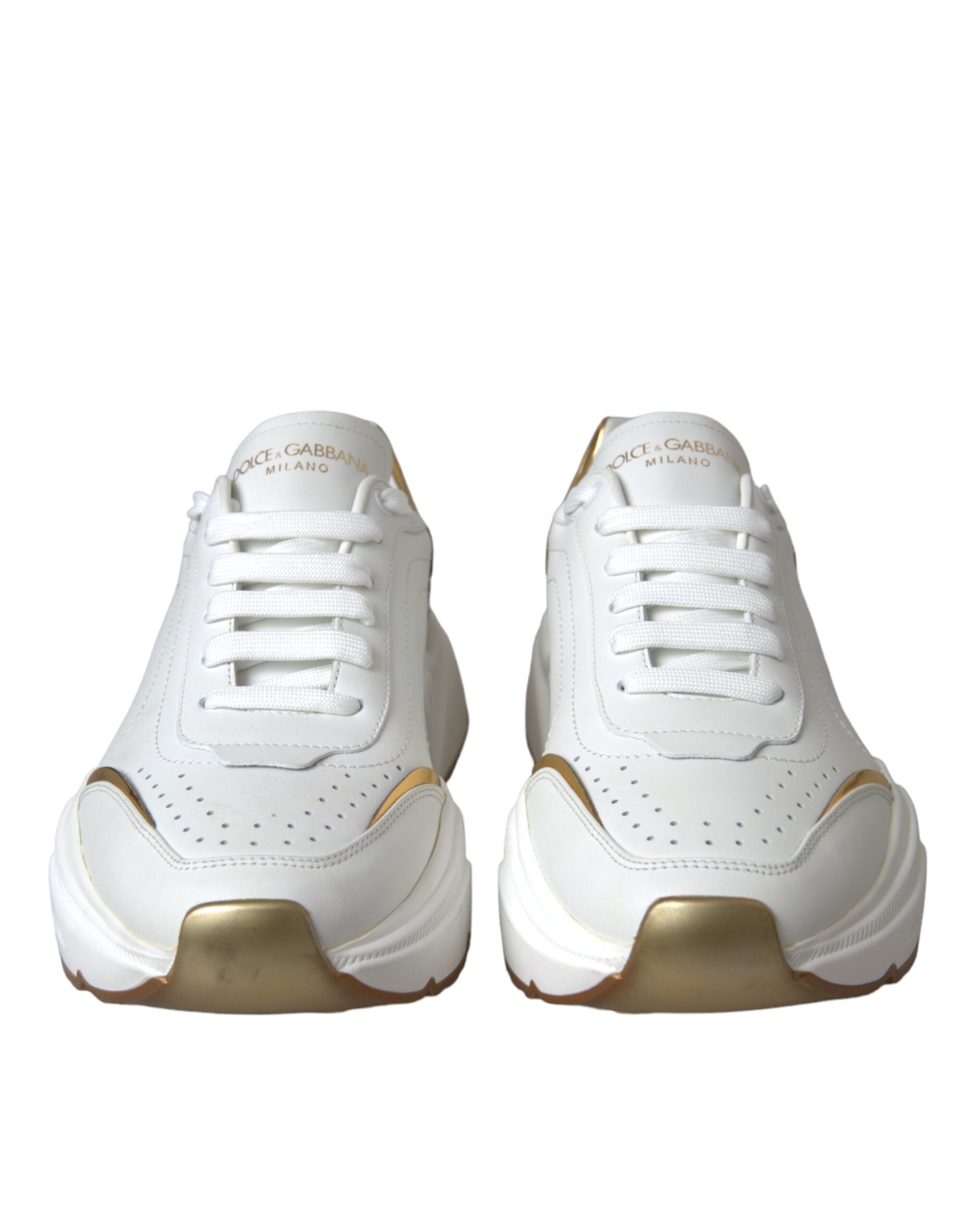 Dolce &amp; Gabbana – Daymaster – Sneaker aus Leder in Weißgold