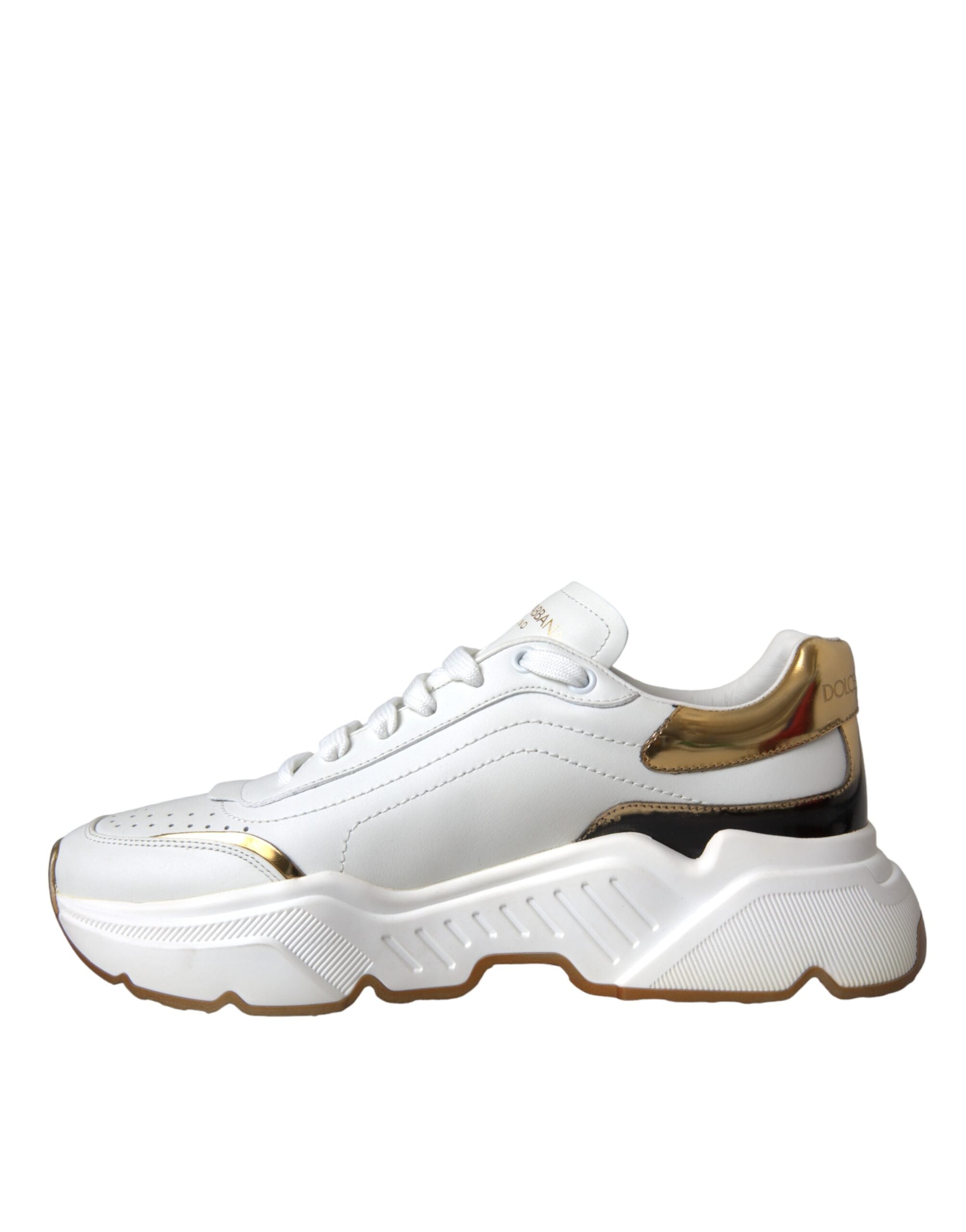 Dolce &amp; Gabbana – Daymaster – Sneaker aus Leder in Weißgold