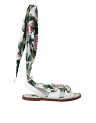 Dolce &amp; Gabbana Sandalen mit Knöchelriemen und Blumenmuster, mehrfarbig