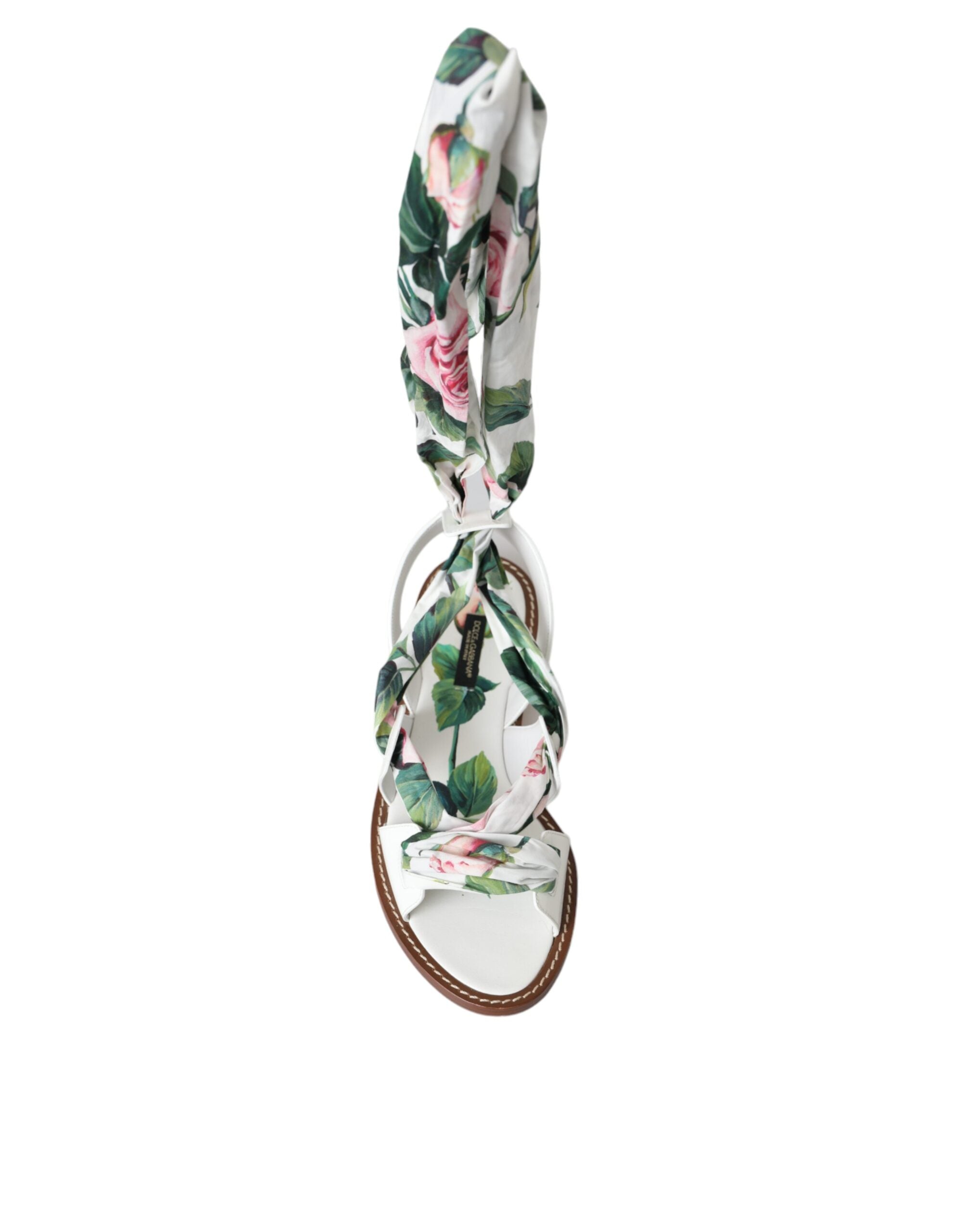 Dolce &amp; Gabbana Sandalen mit Knöchelriemen und Blumenmuster, mehrfarbig