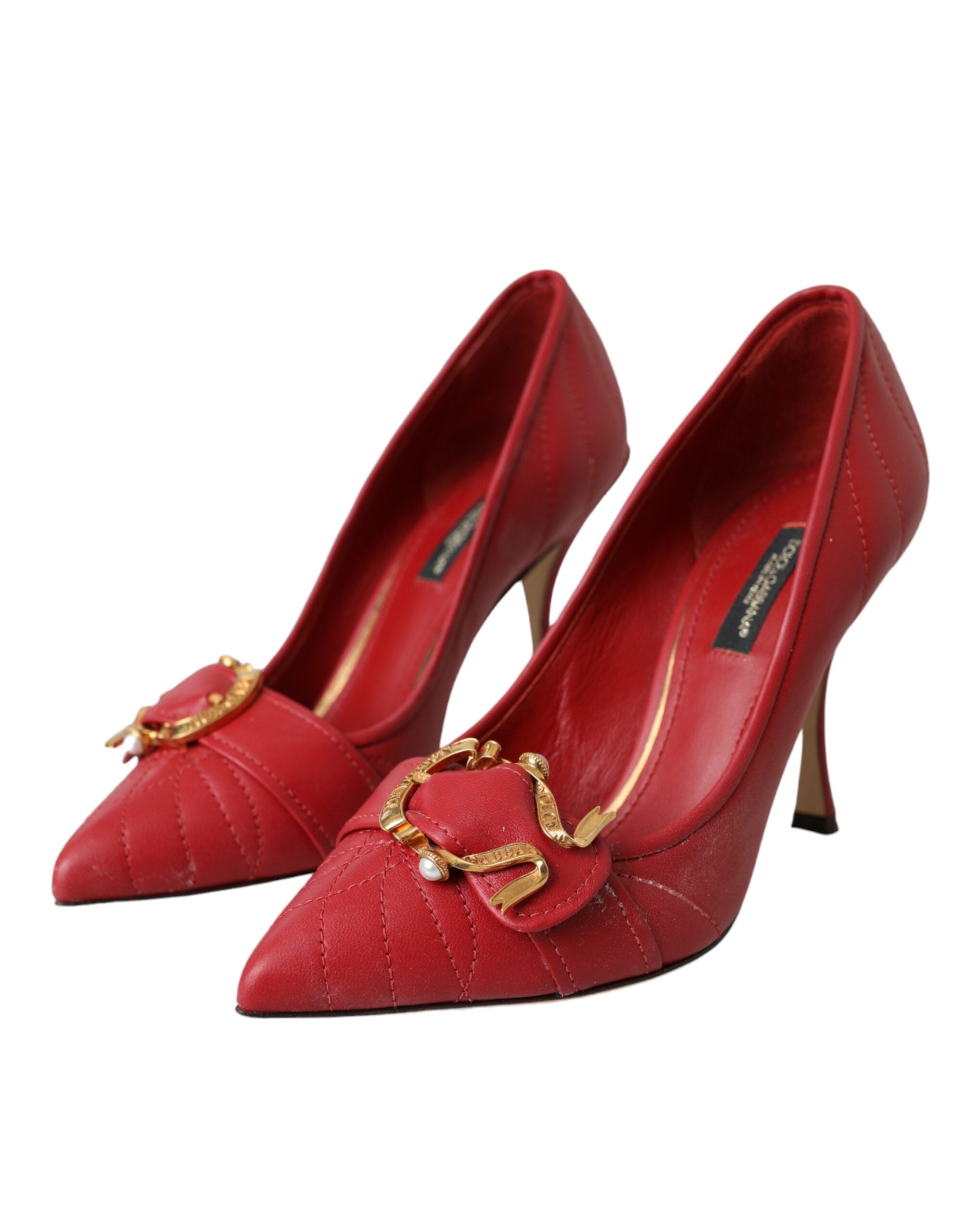 Dolce & Gabbana Rote Devotion Leder-Heels Pumps Schuhe
