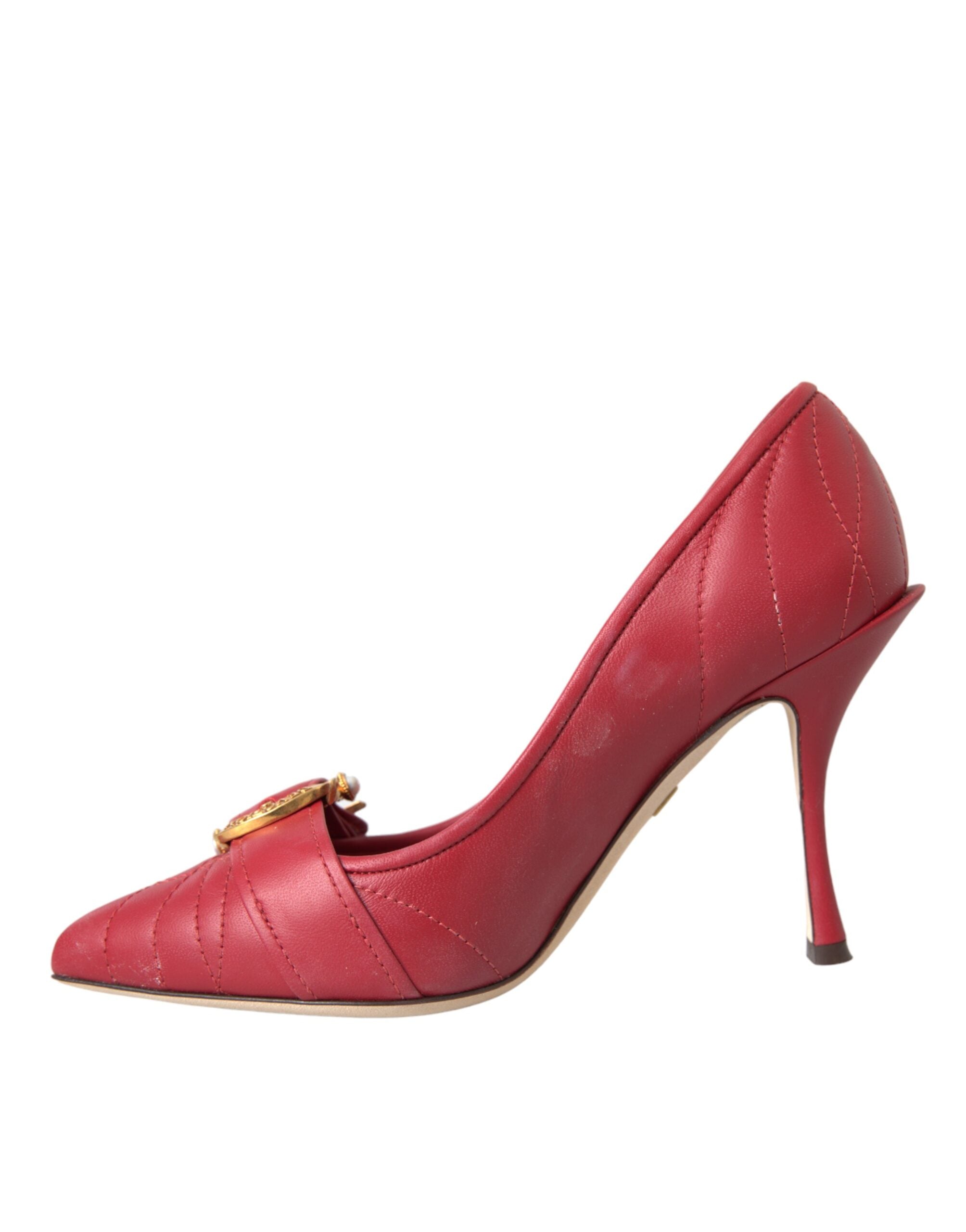 Dolce & Gabbana Rote Devotion Leder-Heels Pumps Schuhe