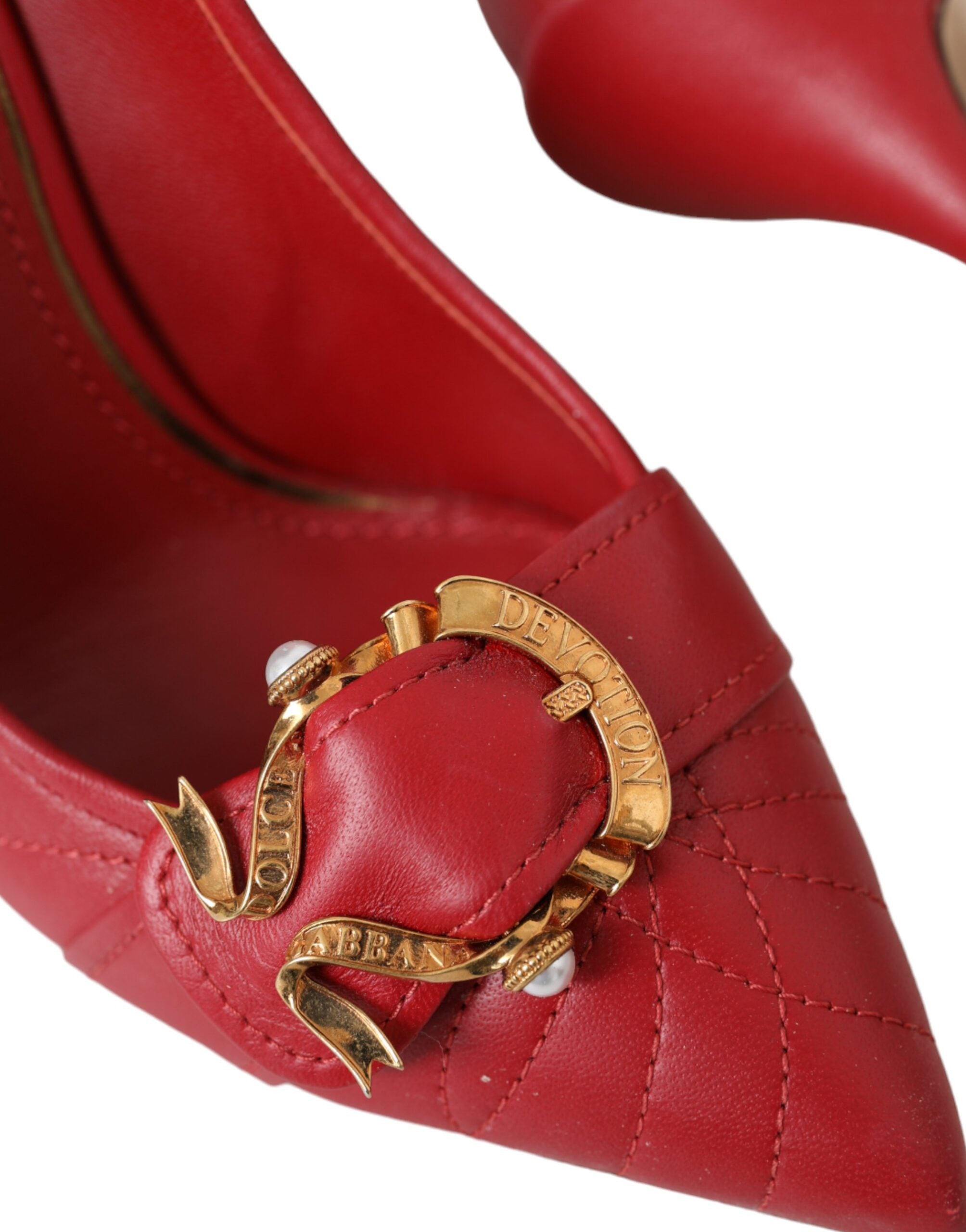 Dolce & Gabbana Rote Devotion Leder-Heels Pumps Schuhe