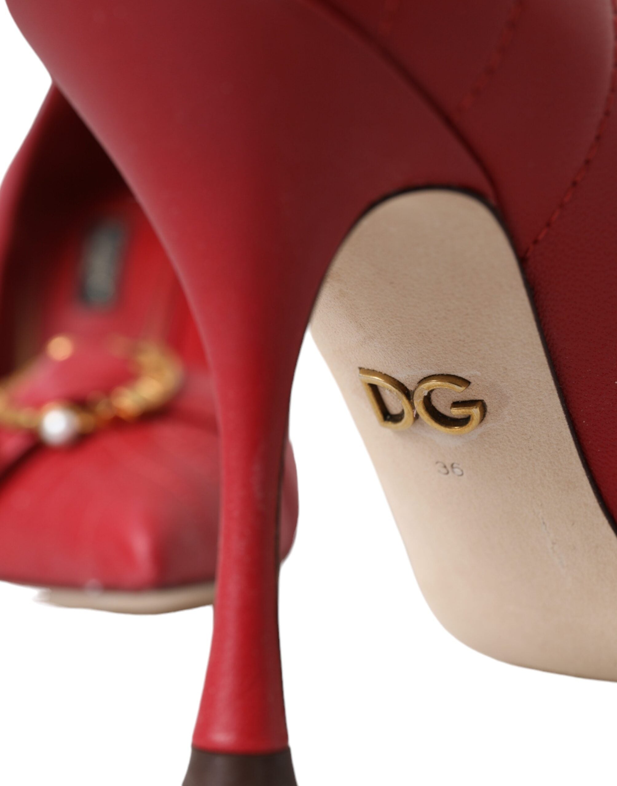 Dolce & Gabbana Rote Devotion Leder-Heels Pumps Schuhe