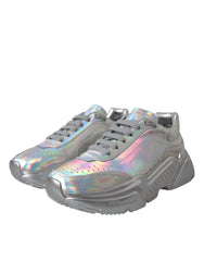 Dolce & Gabbana Zilver Iriserende DAYMASTER Leren Sneakers Schoenen