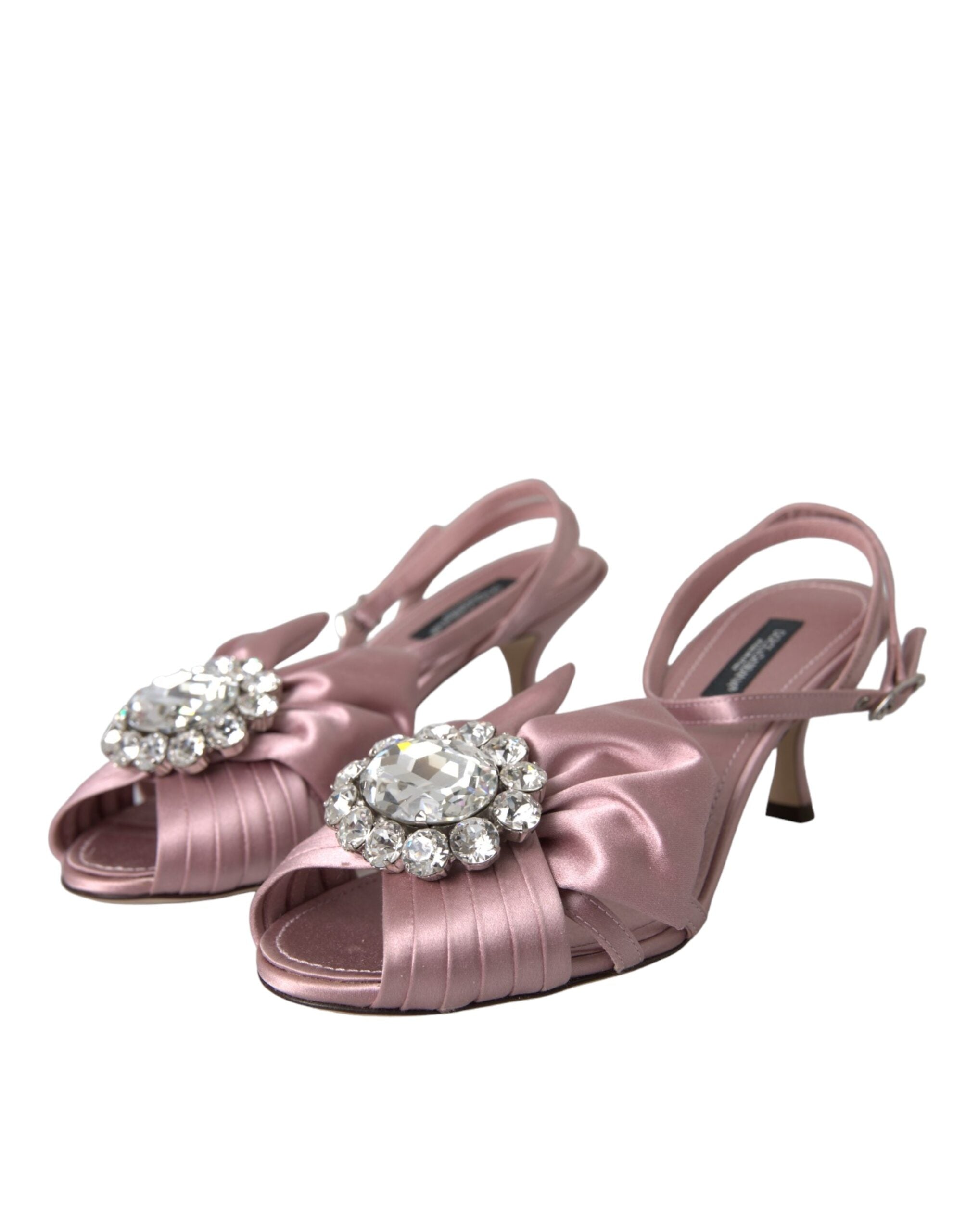 Dolce & Gabbana Pink Keira Kristallabsatz Sandalen Schuhe