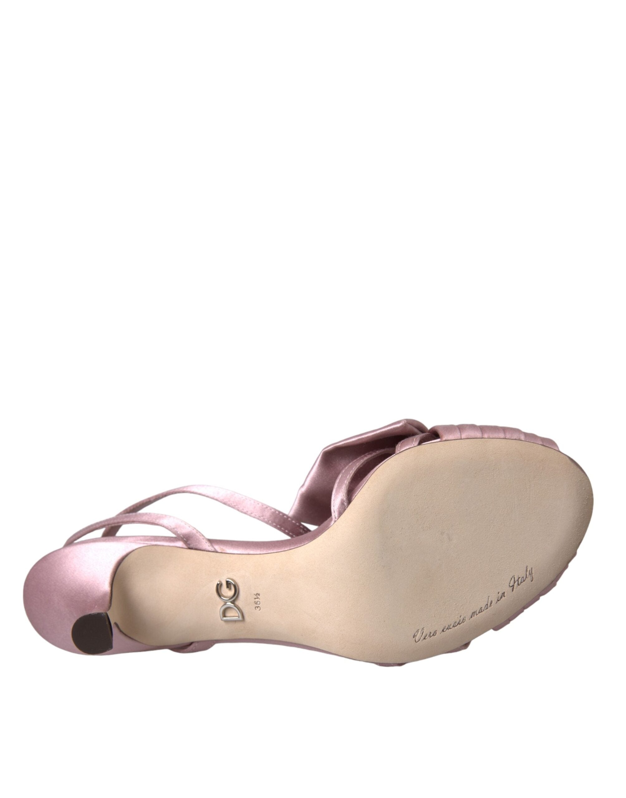 Dolce & Gabbana Pink Keira Kristallabsatz Sandalen Schuhe
