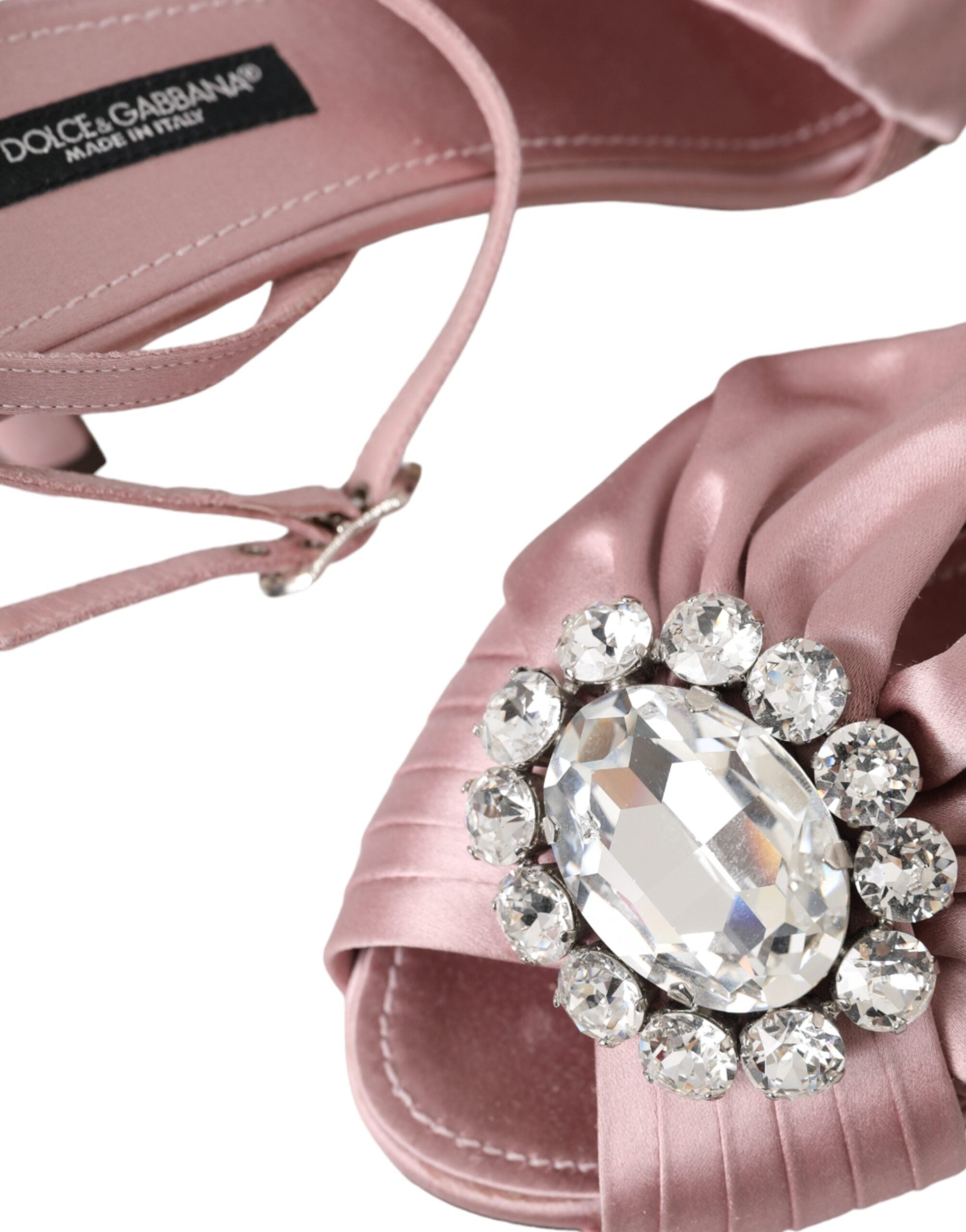 Dolce & Gabbana Pink Keira Kristallabsatz Sandalen Schuhe