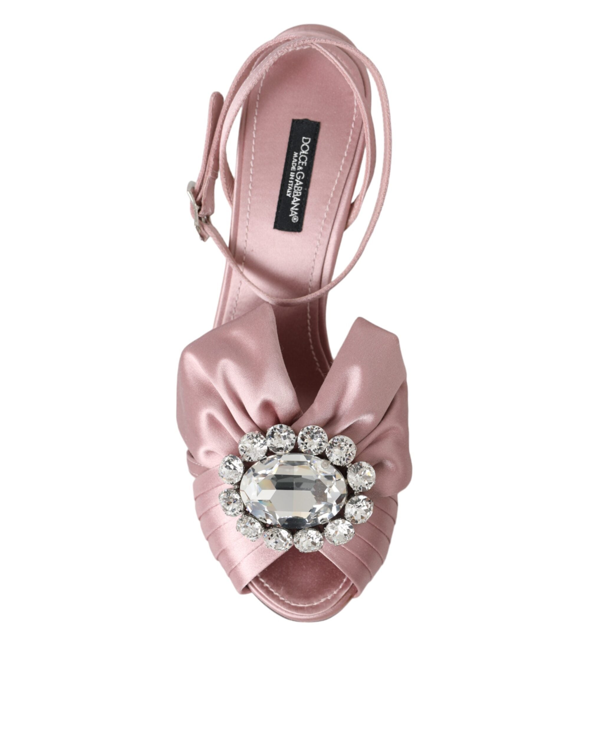 Dolce & Gabbana Pink Keira Kristallabsatz Sandalen Schuhe
