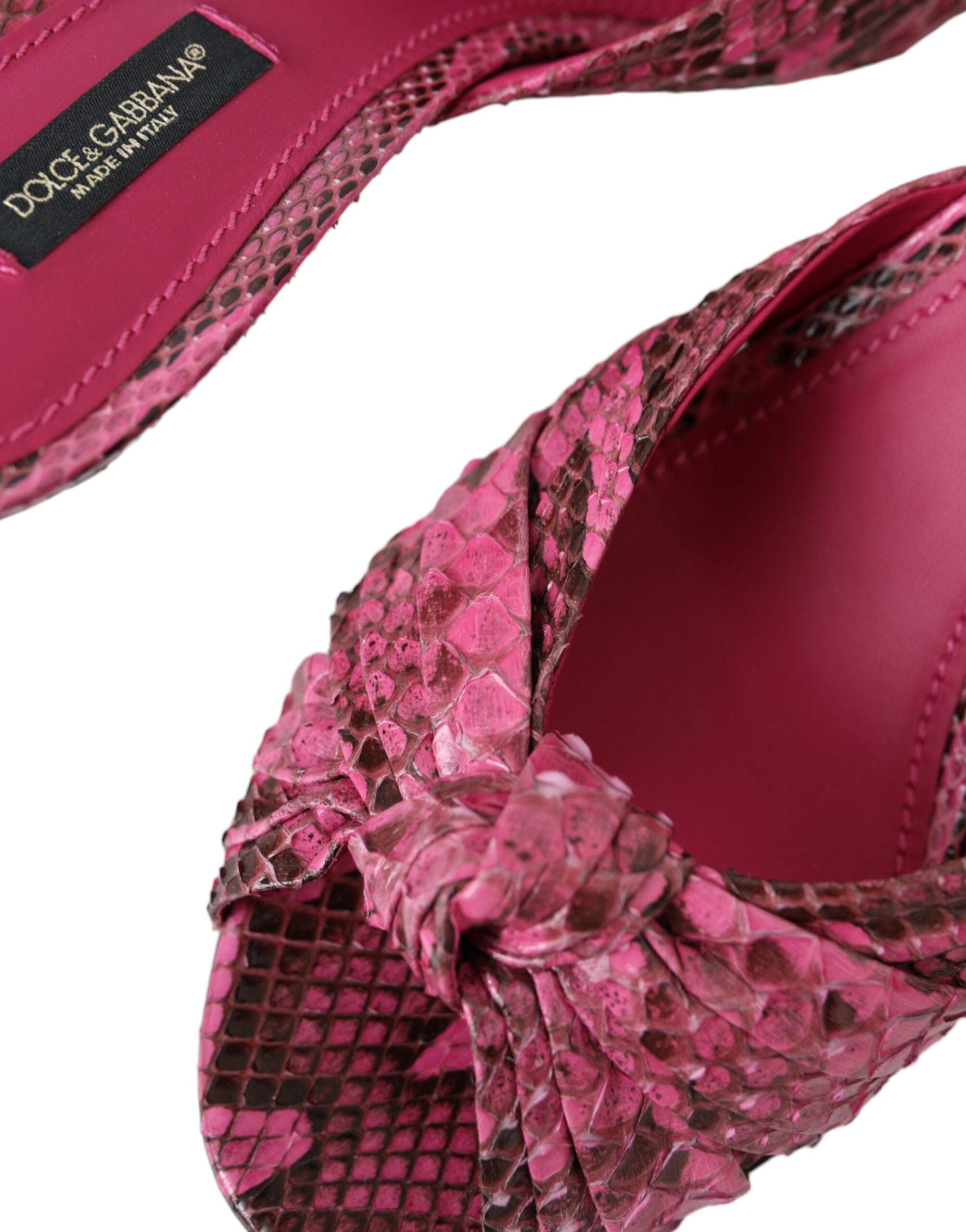 Dolce & Gabbana Roze Exotisch Leren Kitten Heels Muiltjes