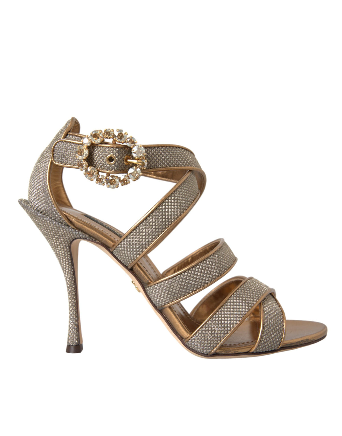 Dolce & Gabbana Bronze Kristallriemen High Heels Sandalen Schuhe