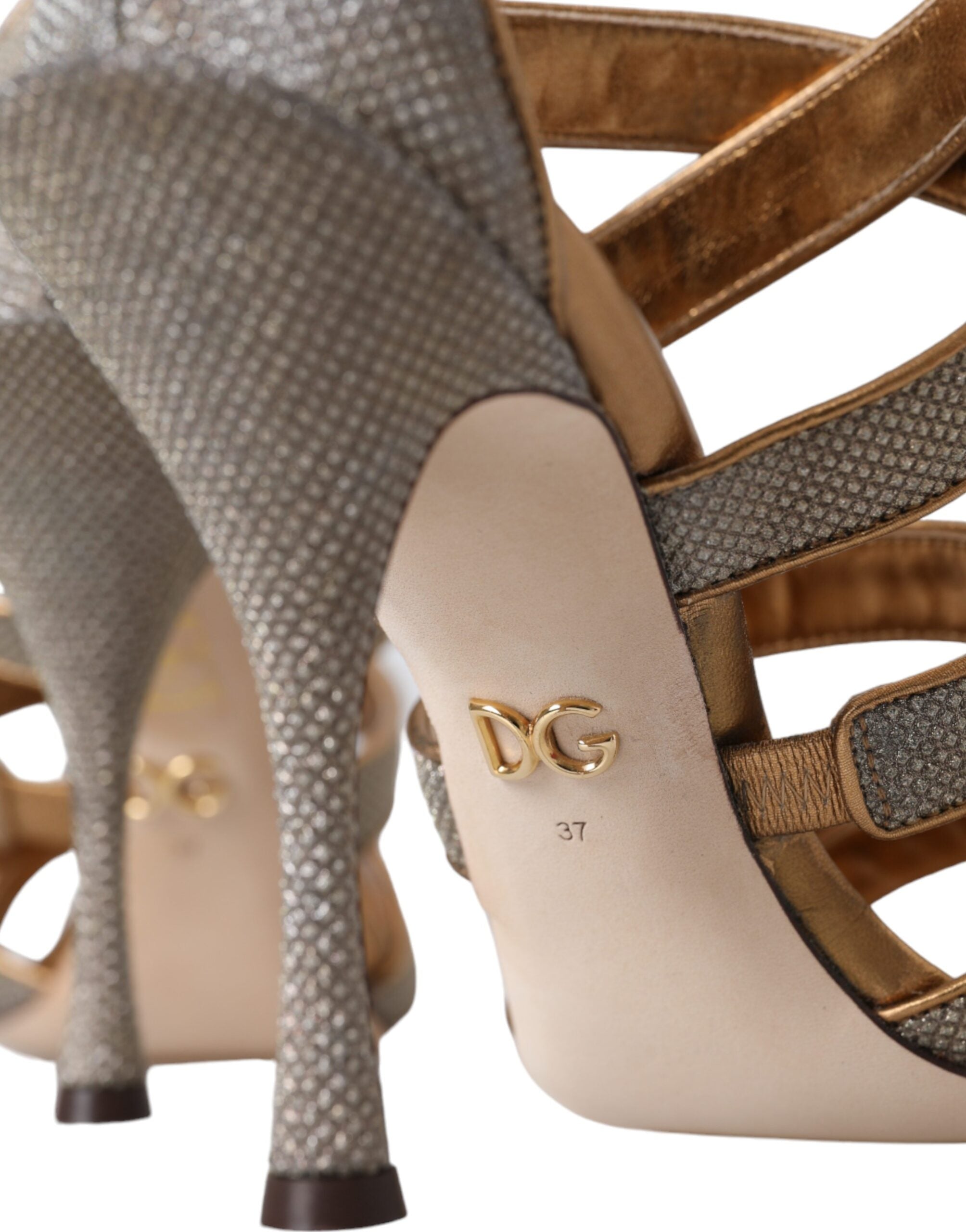 Dolce & Gabbana Bronze Kristallriemen High Heels Sandalen Schuhe