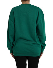 Philippe Model Grüner Baumwollpullover mit Logo-Print und langen Ärmeln