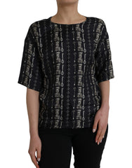 Dolce & Gabbana Seidenbluse mit „Black Key Castle“-Print
