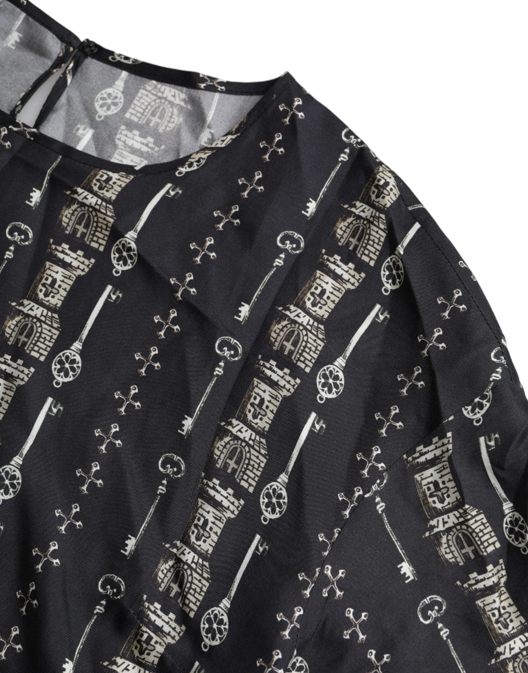 Dolce & Gabbana Seidenbluse mit „Black Key Castle“-Print