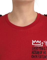 Dolce & Gabbana Rood Katoenen T-shirt met Ronde Hals en Grafische Print