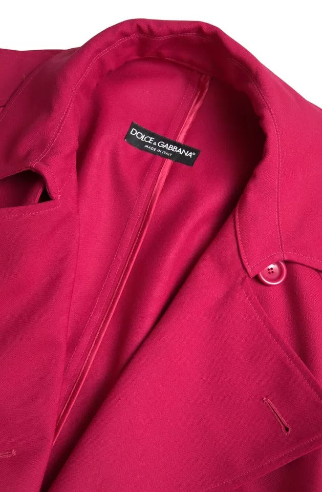 Dolce & Gabbana Donkerroze Double-Breasted Trenchcoat Jas
