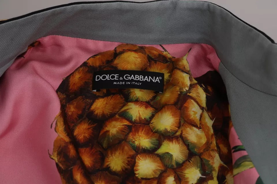 Dolce & Gabbana Blaue Baumwolljacke mit Kristallapplikationen und Knöpfen
