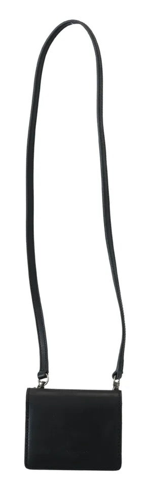 Dolce & Gabbana Zwarte Leren Bifold Schoudertas Dames Portemonnee