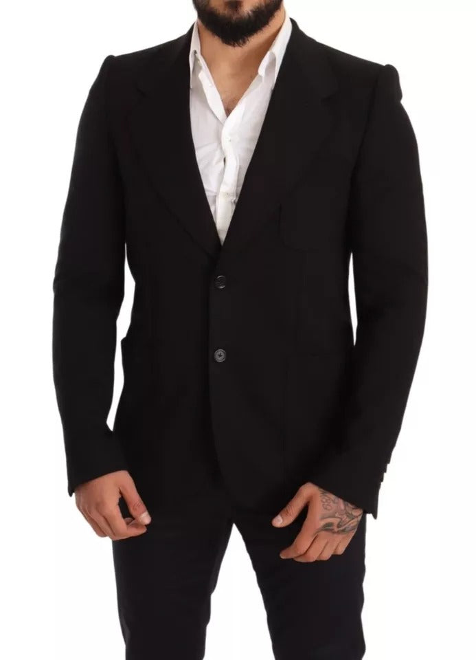 Dolce & Gabbana Zwart Wollen Slim Fit Jasje Blazer