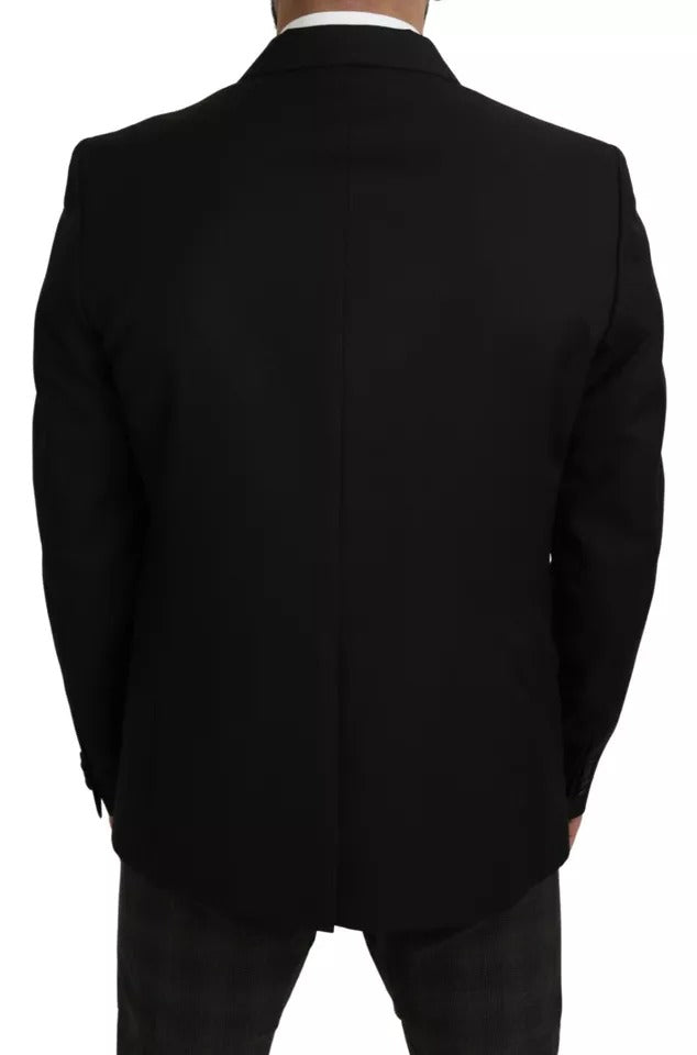 Dolce &amp; Gabbana – Schwarzer Slim Fit-Blazer aus Wolle mit Revers