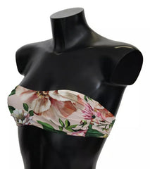 Dolce & Gabbana Pinkes Bikinioberteil mit Blumenmuster