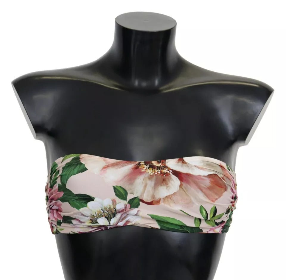 Dolce & Gabbana Pinkes Bikinioberteil mit Blumenmuster