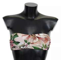 Dolce & Gabbana Pinkes Bikinioberteil mit Blumenmuster