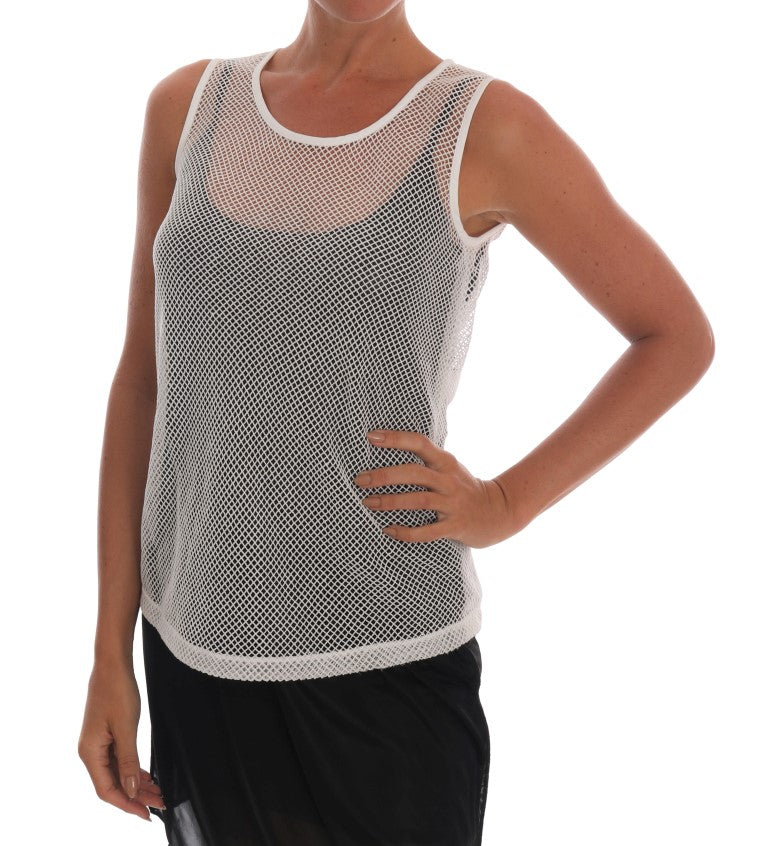 Dolce & Gabbana Weißes Netztanktop Transparent