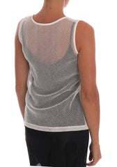 Dolce & Gabbana Weißes Netztanktop Transparent