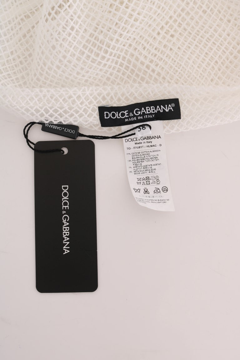 Dolce & Gabbana Weißes Netztanktop Transparent