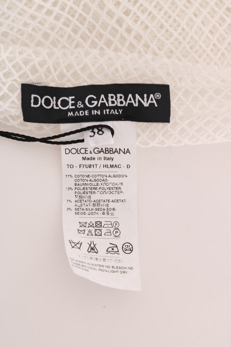 Dolce & Gabbana Weißes Netztanktop Transparent