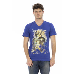 Trussardi Action "Blue Cotton Men T-Shirt"