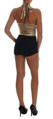 Dolce & Gabbana Gouden Zijden Stretch Romper Body
