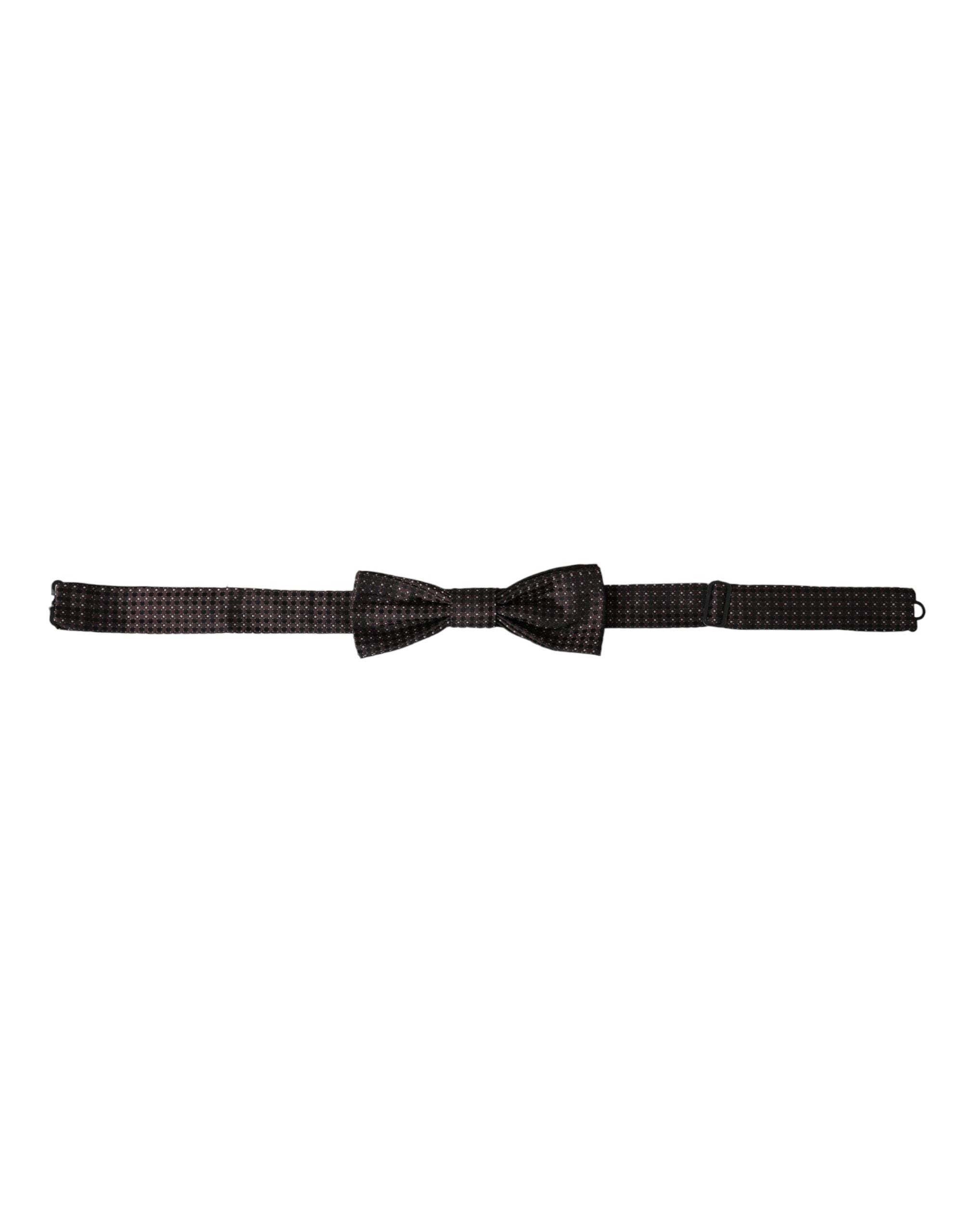 Dolce & Gabbana Braune Fantasy Seide Verstellbare Halsweite Herren Papillon Fliege