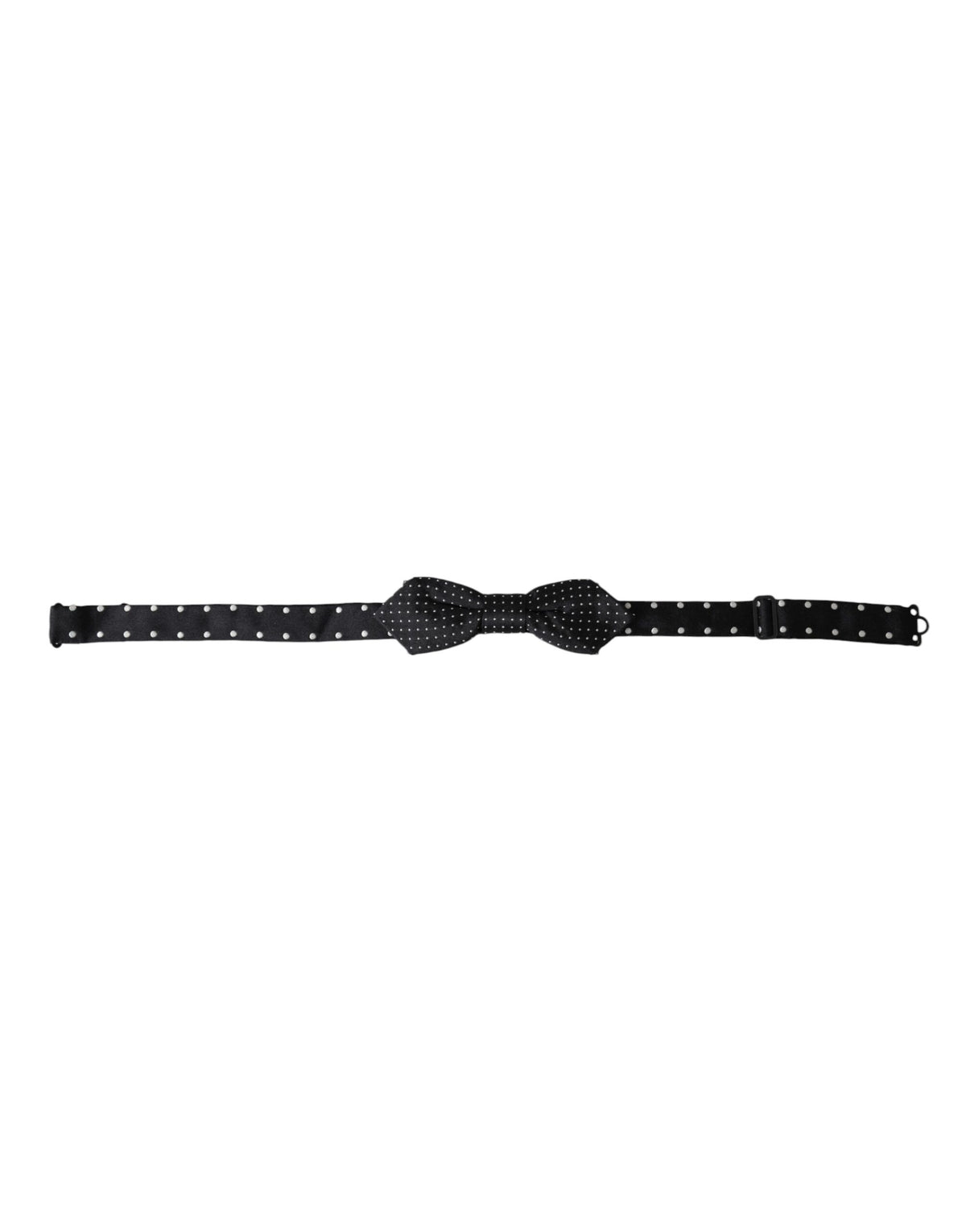 Dolce & Gabbana Schwarze Seiden-Fliege mit Polka-Dots und verstellbarem Halsband für Herren