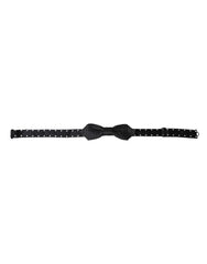 Dolce & Gabbana Schwarze Seiden-Fliege mit Polka-Dots und verstellbarem Halsband für Herren
