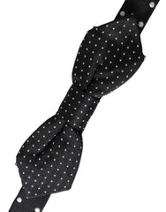 Dolce & Gabbana Schwarze Seiden-Fliege mit Polka-Dots und verstellbarem Halsband für Herren