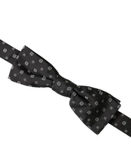 Dolce & Gabbana Schwarze Seiden-Fantasy Verstellbare Herrenfliege