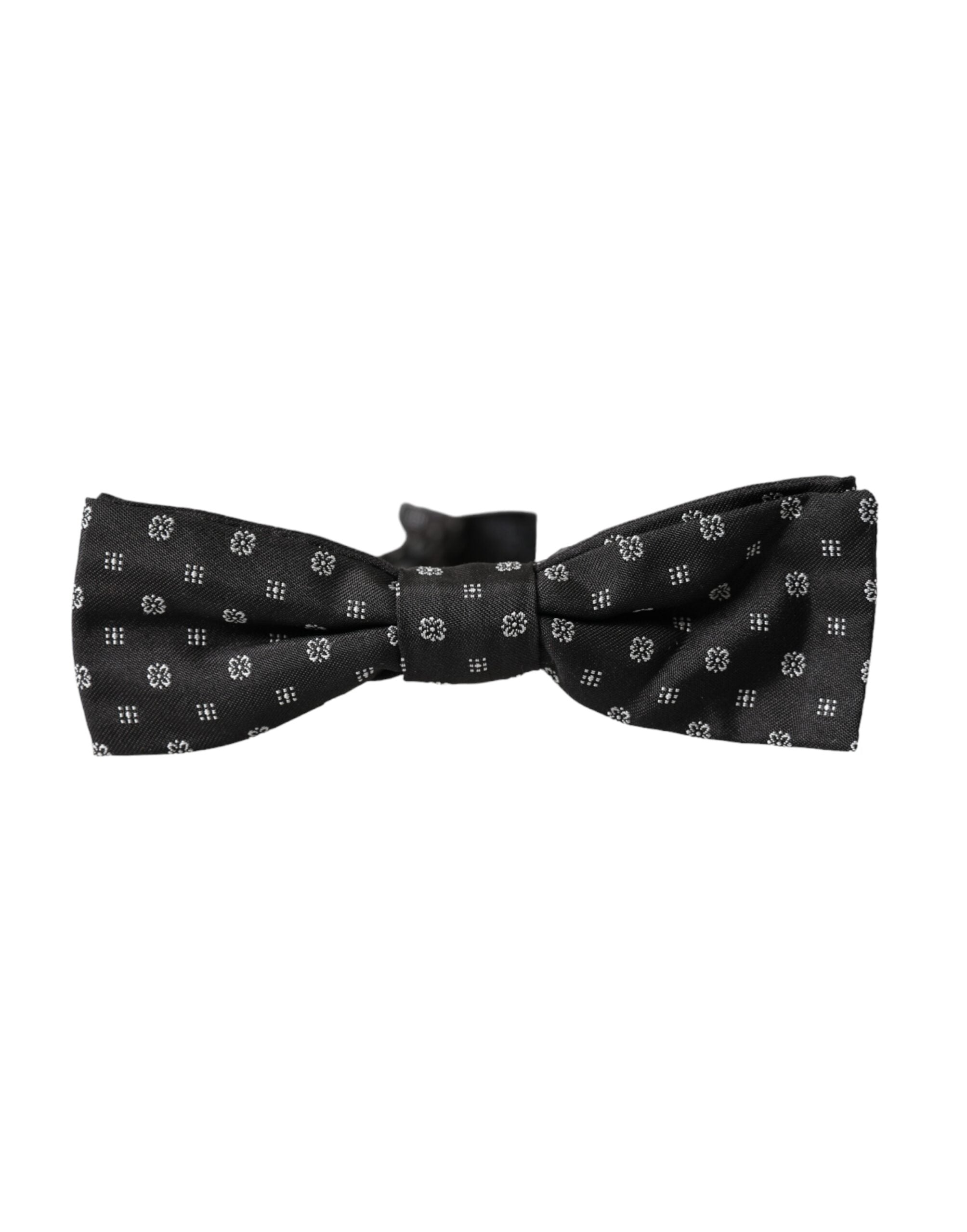 Dolce & Gabbana Schwarze Seiden-Fantasy Verstellbare Herrenfliege