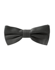Dolce & Gabbana Gray Silk Patterned Adjustable Neck Men Bow Tie
