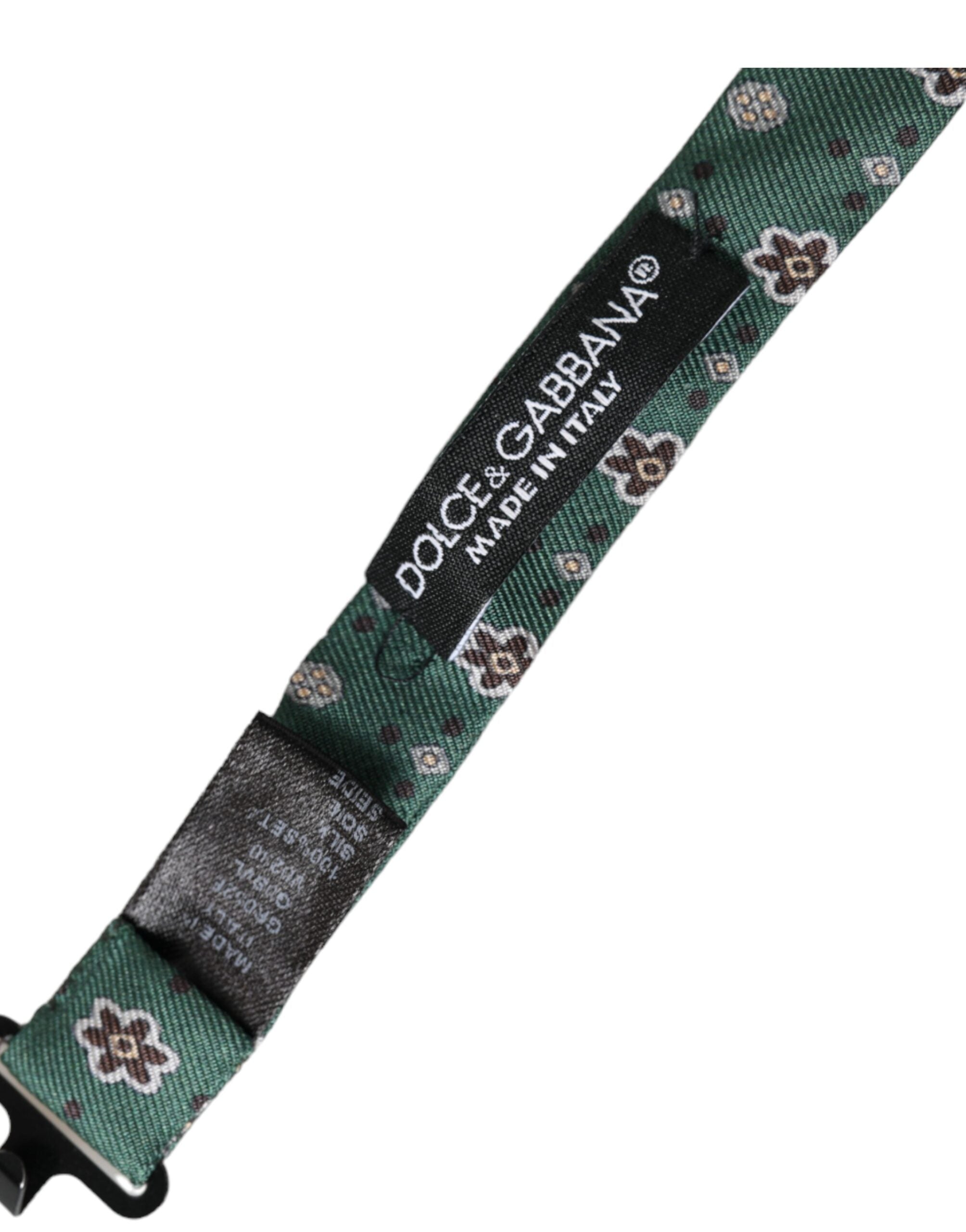 Dolce & Gabbana Mintgrüne florale verstellbare Herrenfliege