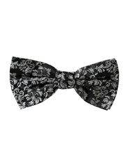 Dolce & Gabbana Zwarte Zijden Strikdas met Bloemenpatroon en Verstelbare Halsband voor Heren