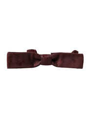 Dolce & Gabbana Weinrote florale Seidenfliege für Herren mit verstellbarem Halsband